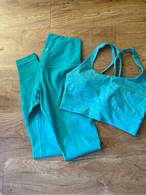 lululemon athletica Teal Green High-Rise Leggings & Strappy Sports Bra